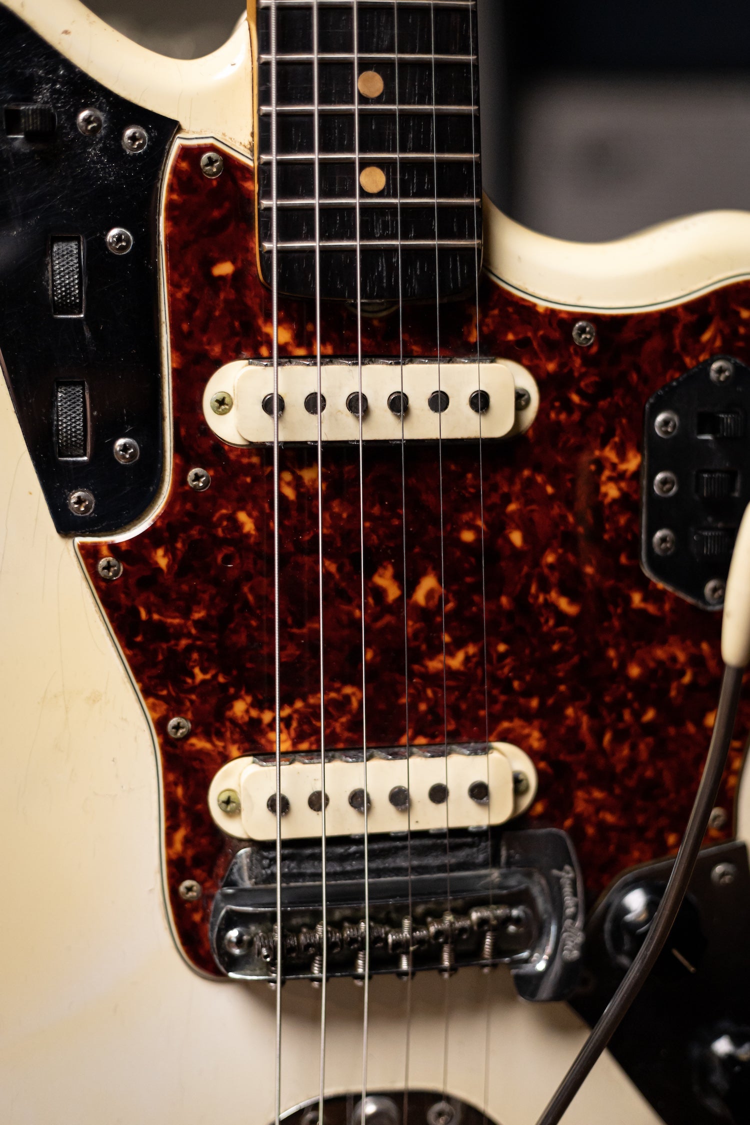 1964 Fender Jaguar Electric Guitar - Olympic White with Matching Headstock