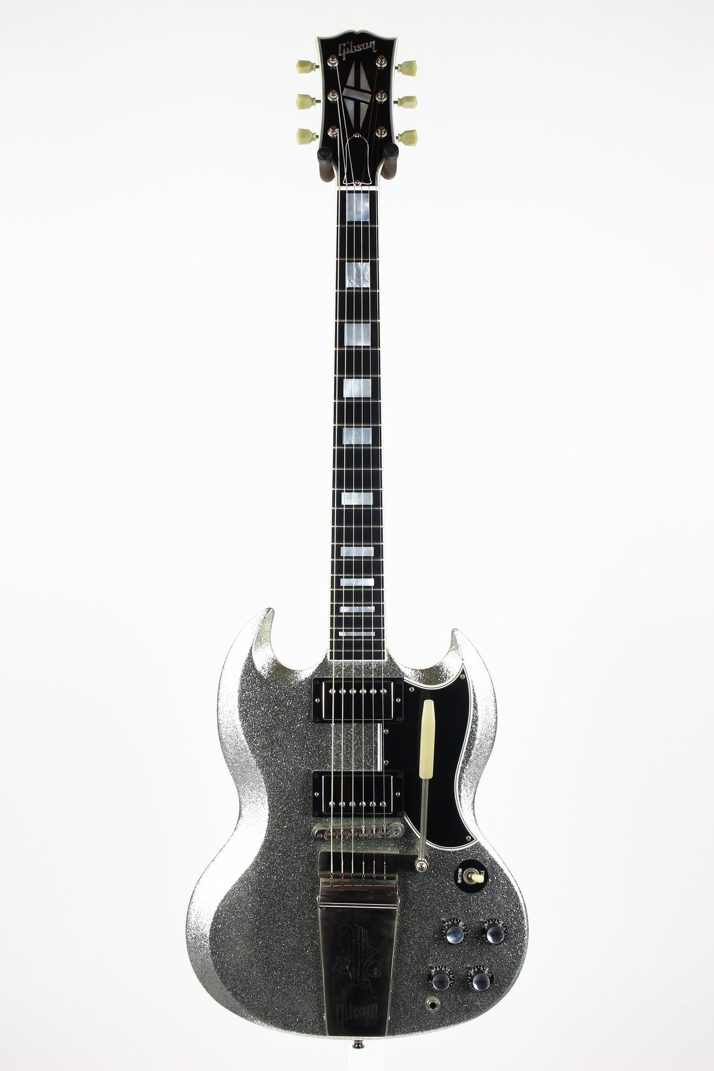 2007 Gibson Custom Shop SPARKLE Silver SG Les Paul Custom w Maestro