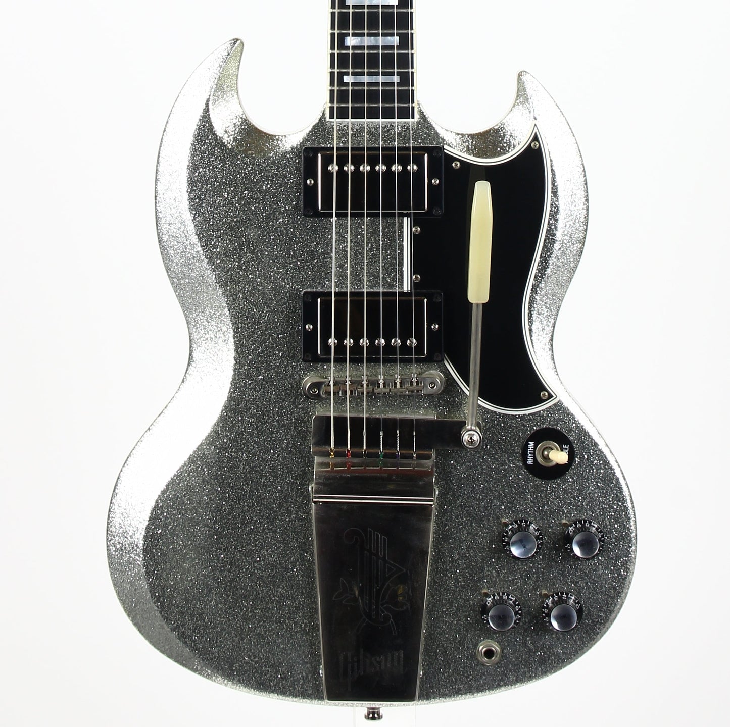 2007 Gibson Custom Shop SPARKLE Silver SG Les Paul Custom w Maestro