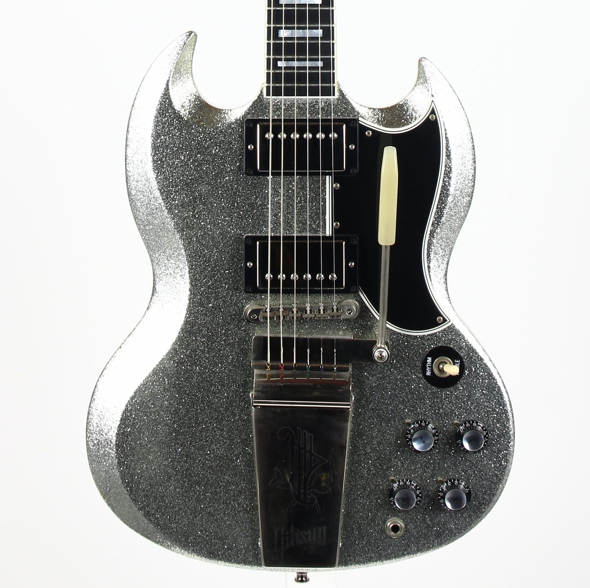 2007 Gibson Custom Shop SPARKLE Silver SG Les Paul Custom w Maestro