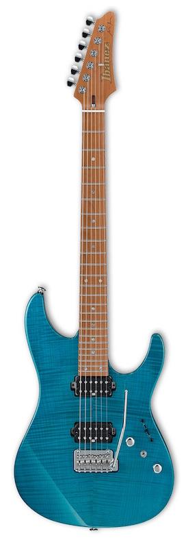 Ibanez MM1 TAB Martin Miller Signature Electric Guitar in Hard Case Transparent Aqua Blue