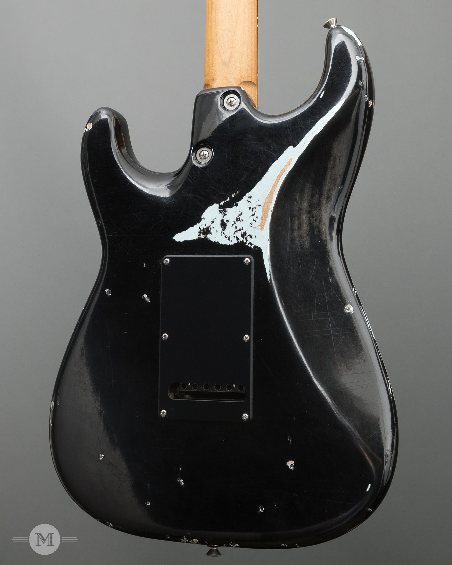 Tom Anderson Electric Guitars - Icon Classic - Black over Sonic Blue In-Distress Level 3