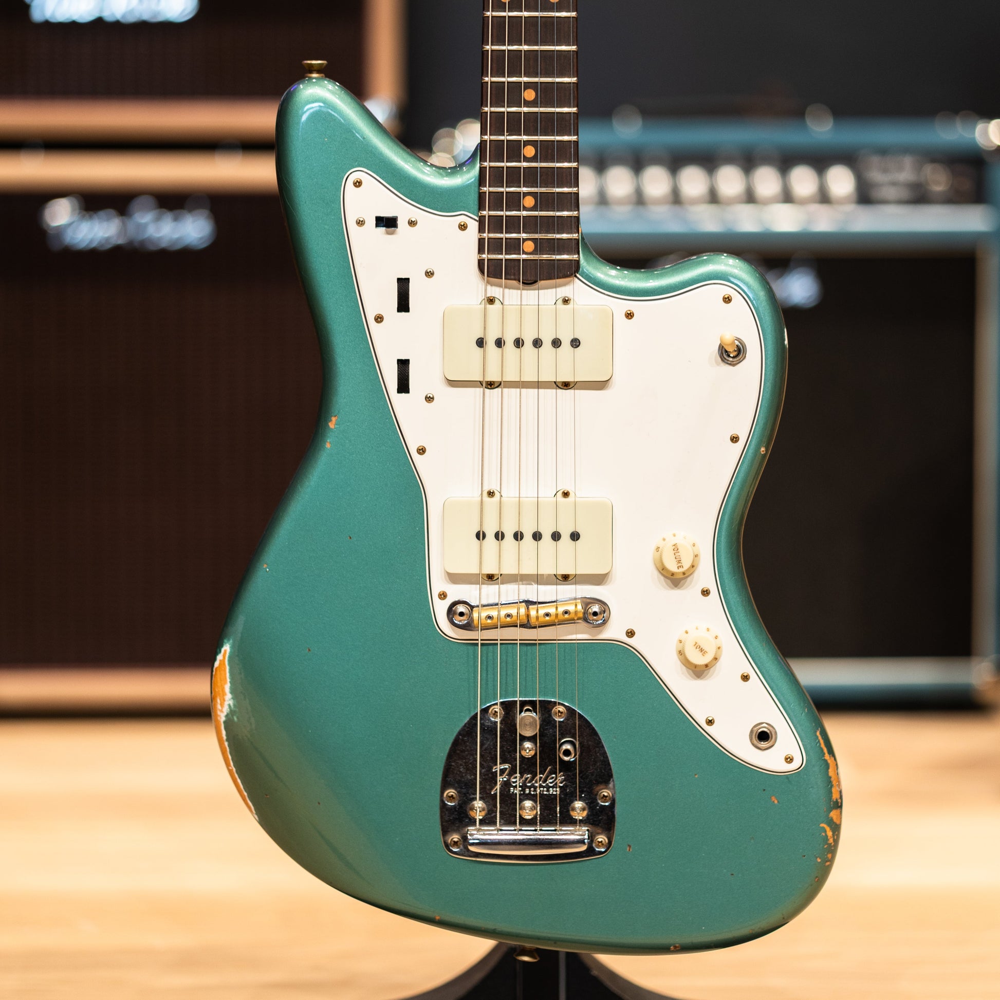 Fender Custom Shop 63 Jazzmaster Relic - Aged Sherwood Green Metallic