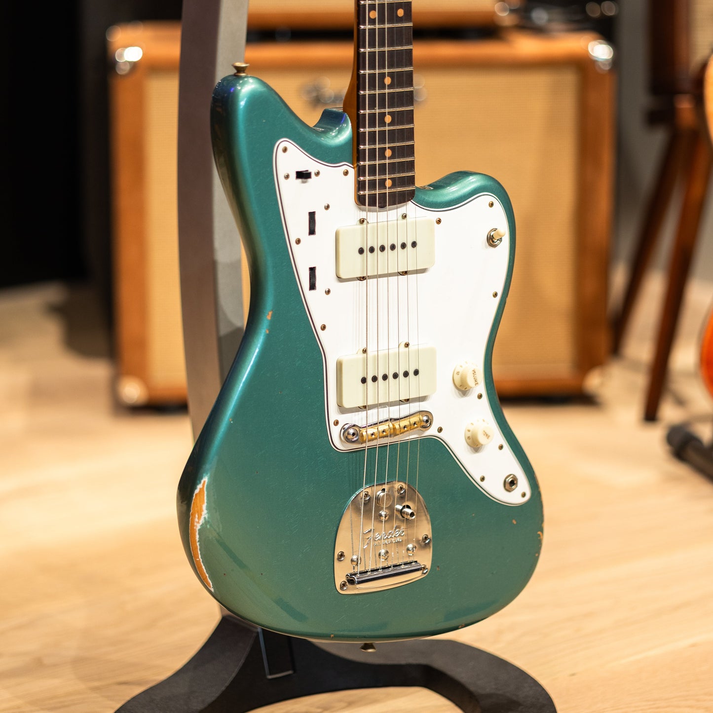Fender Custom Shop 63 Jazzmaster Relic - Aged Sherwood Green Metallic