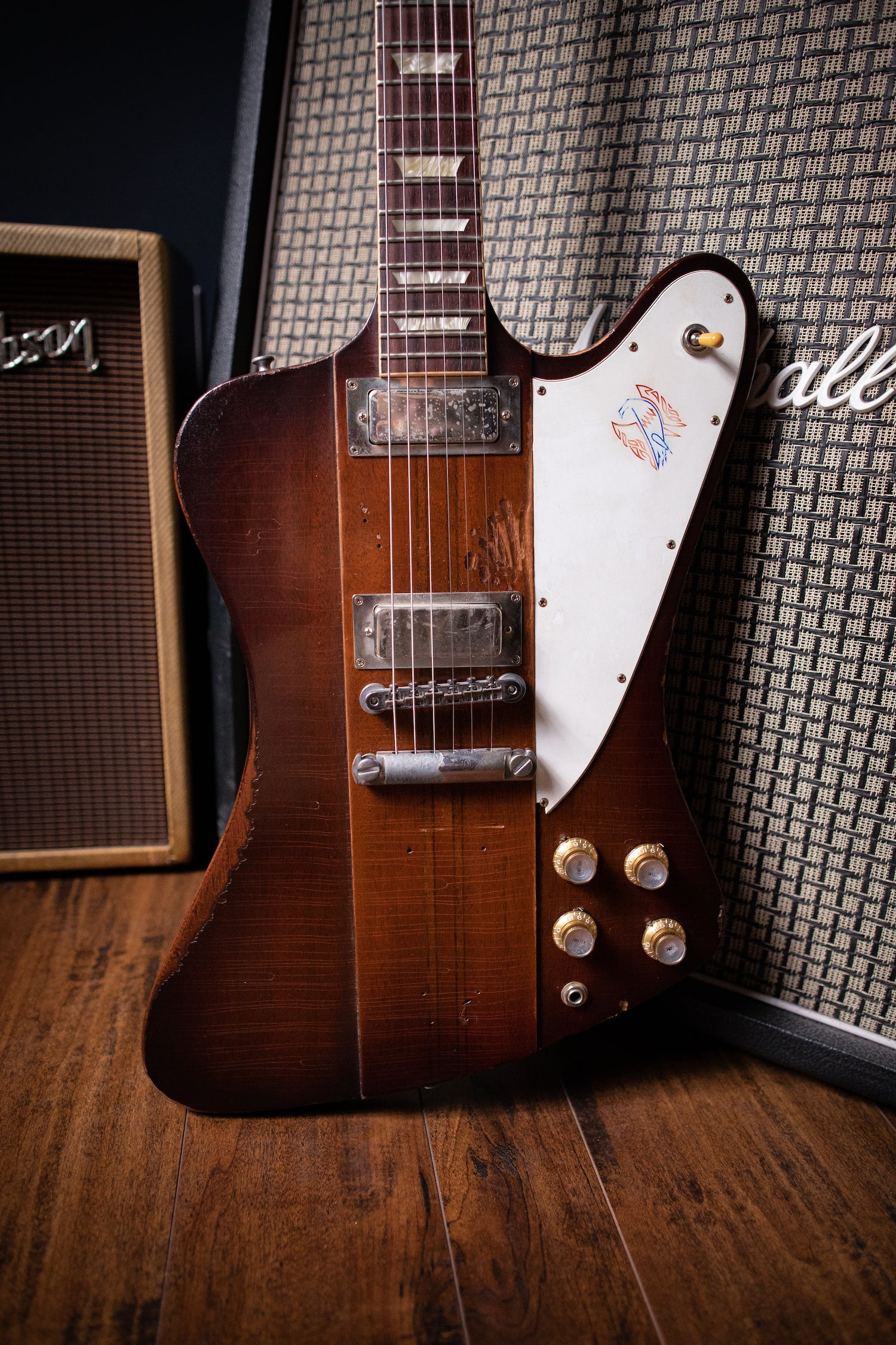 2009 Gibson Custom Shop Signature Johnny Winter '63 Firebird V Aged Electric Guitar - Vintage Sunburst