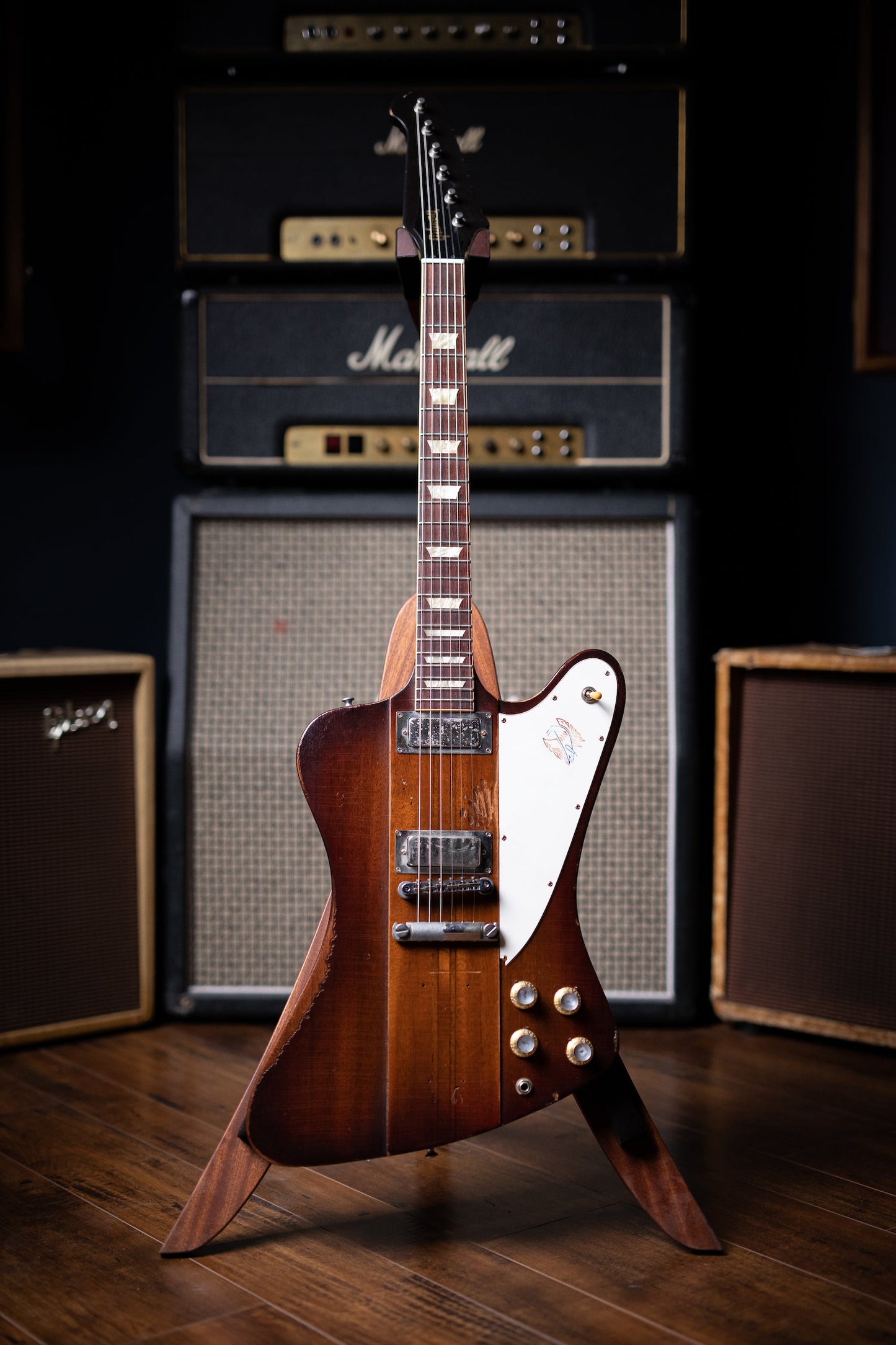 2009 Gibson Custom Shop Signature Johnny Winter '63 Firebird V Aged Electric Guitar - Vintage Sunburst