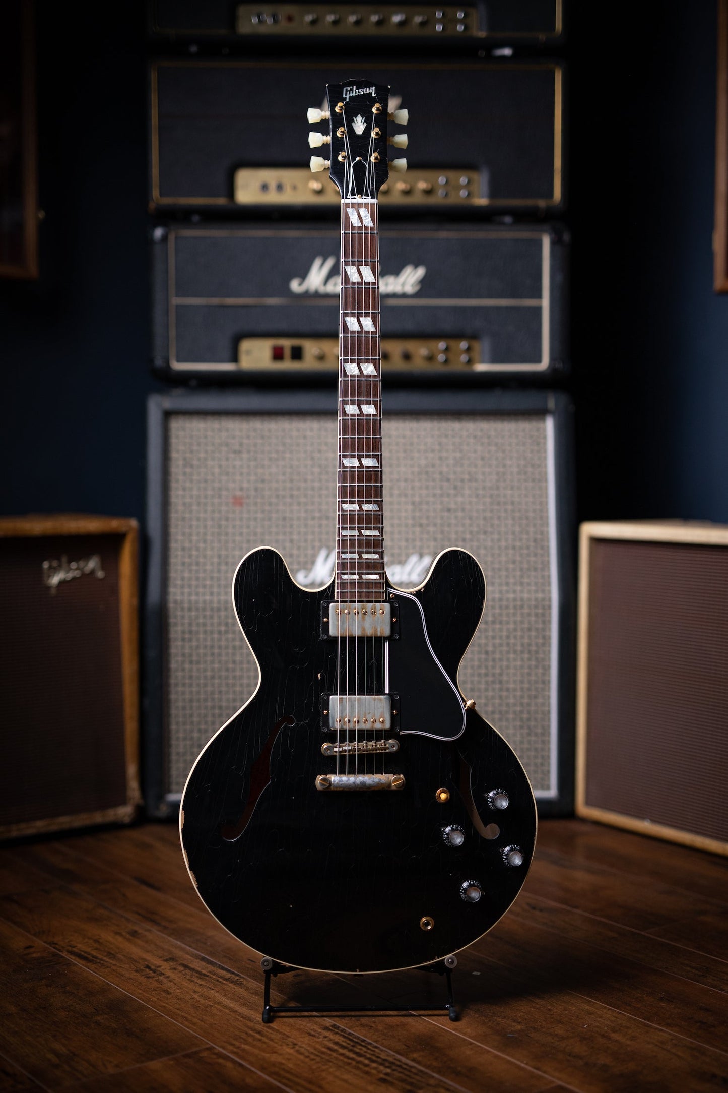 2016 Gibson Custom Shop '63 ES-335 CME Limited Electric Guitar - Aged Ebony