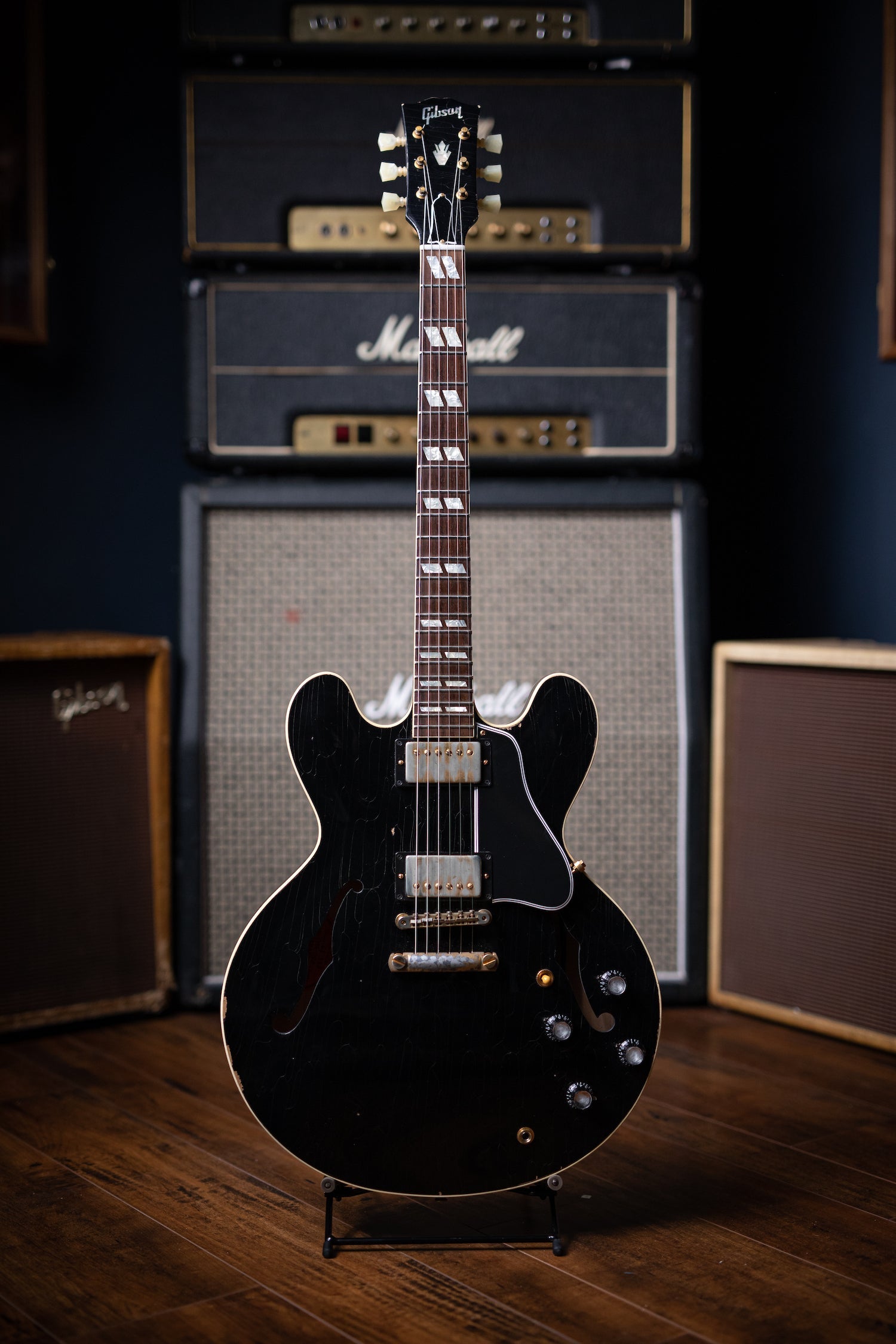 2016 Gibson Custom Shop '63 ES-335 CME Limited Electric Guitar - Aged Ebony