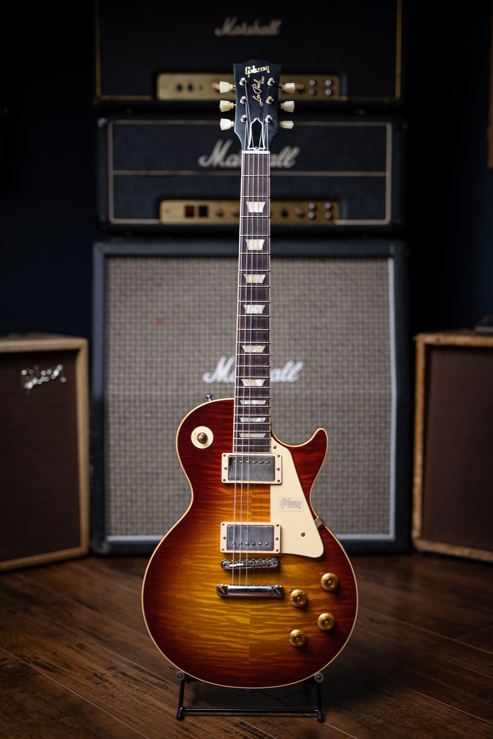 Gibson Custom Shop 1960 Les Paul Standard 60th Anniversary V1 Electric Guitar - VOS Deep Cherry Sunburst
