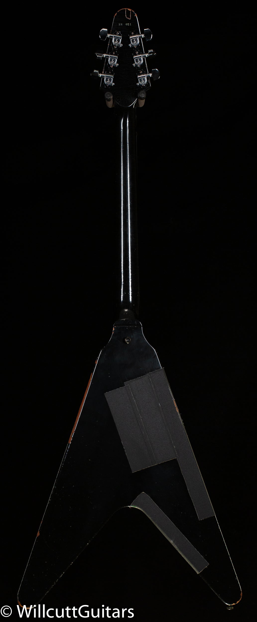 Gibson Custom Shop Kirk Hammett 1979 Flying V Ebony Murphy Lab Replica Aged Chrome Ebony (021)