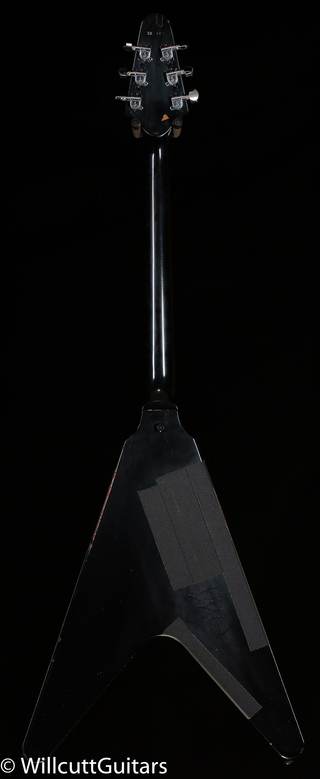 Gibson Custom Shop Kirk Hammett 1979 Flying V Ebony Murphy Lab Replica Aged Chrome Ebony (167)