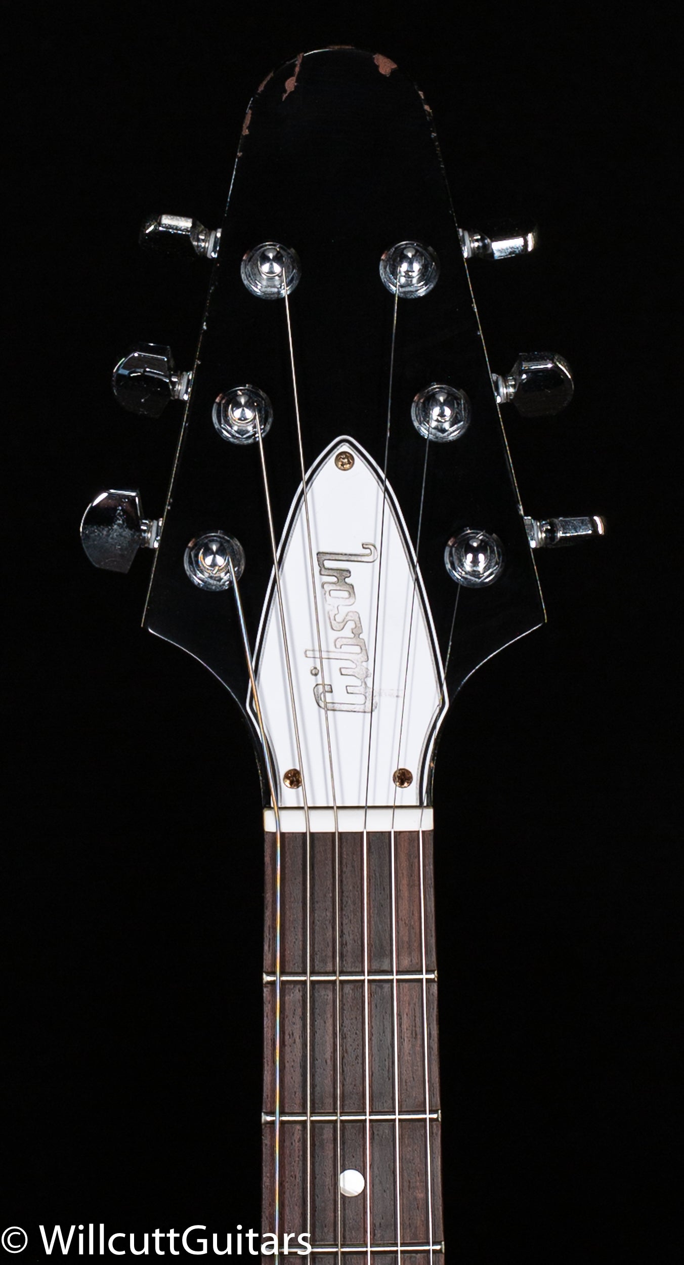 Gibson Custom Shop Kirk Hammett 1979 Flying V Ebony Murphy Lab Replica Aged Chrome Ebony (167)