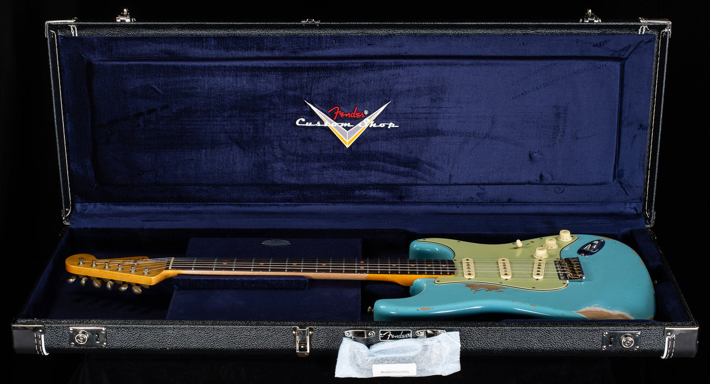 Fender Custom Shop Limited Edition 1964 L-Series Stratocaster Heavy Relic Aged Daphne Blue (629)