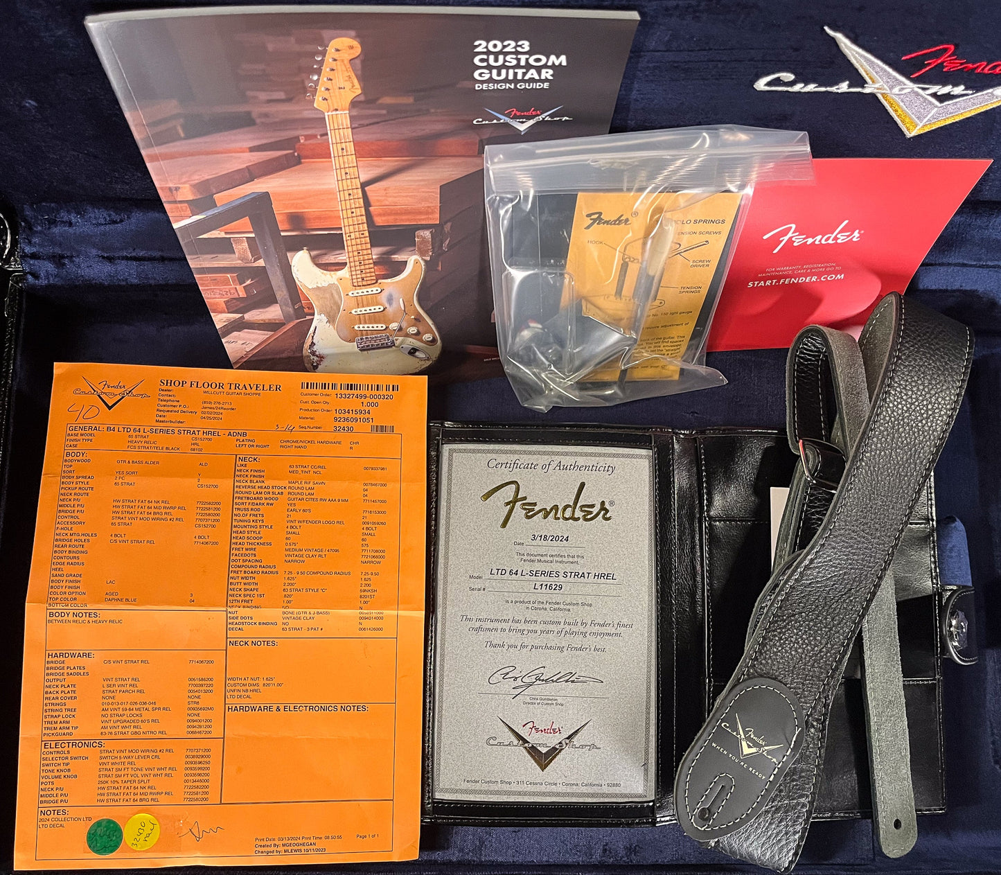Fender Custom Shop Limited Edition 1964 L-Series Stratocaster Heavy Relic Aged Daphne Blue (629)