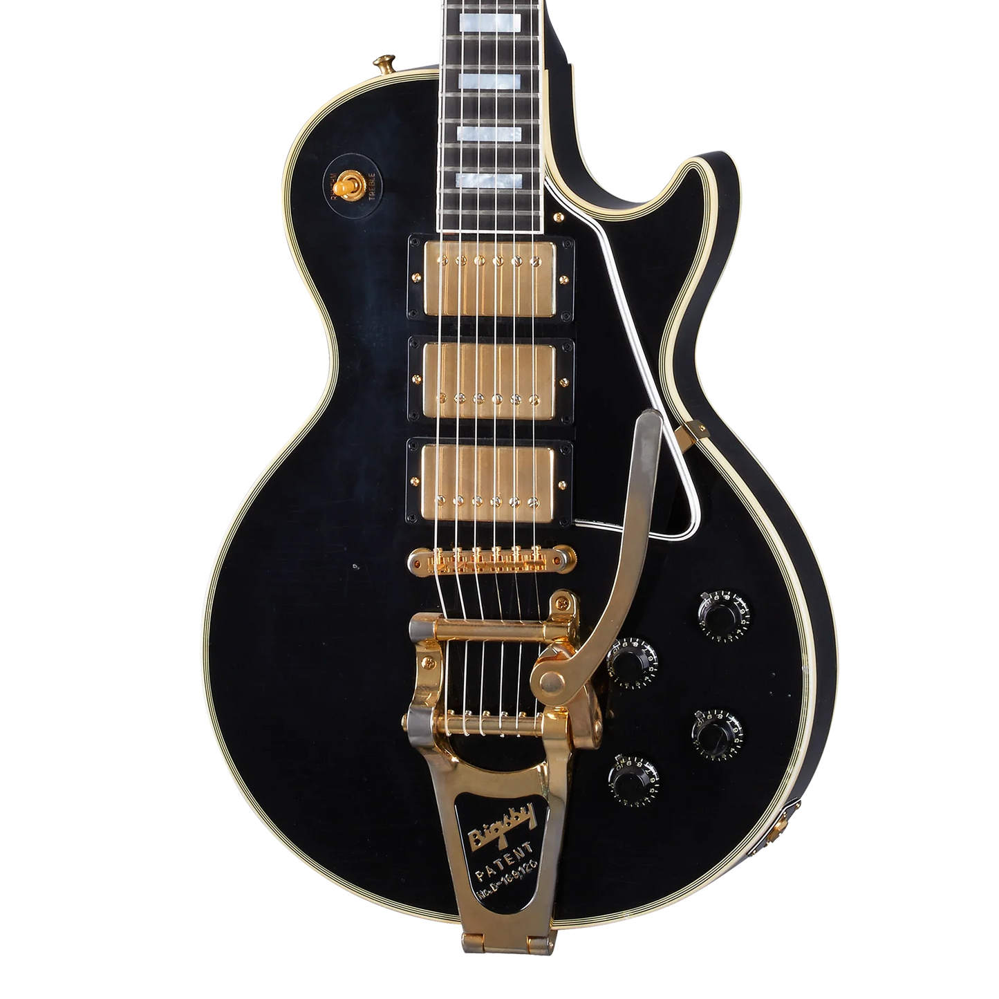 Gibson Custom 1957 Les Paul Custom Reissue 3-Pickup Bigsby, Light Aged, Ebony