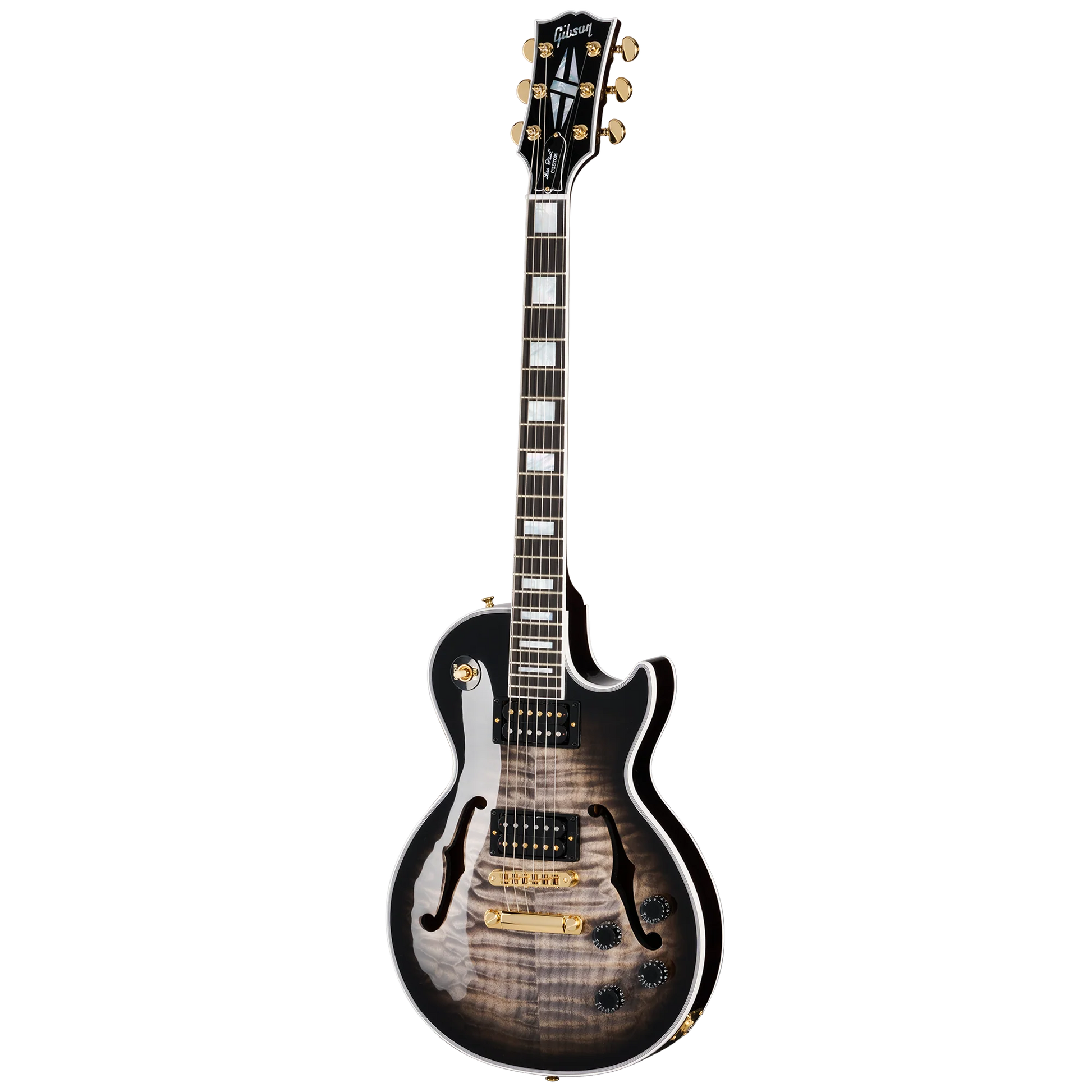 Gibson Custom Les Paul Custom 5A Quilt with F-Holes, Cobra Burst
