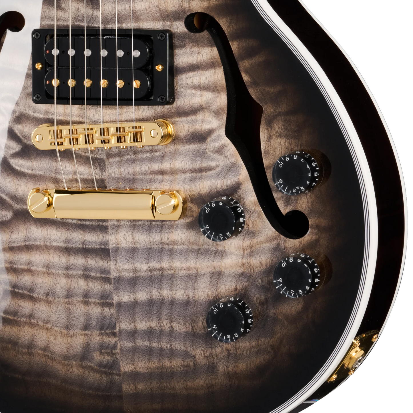 Gibson Custom Les Paul Custom 5A Quilt with F-Holes, Cobra Burst