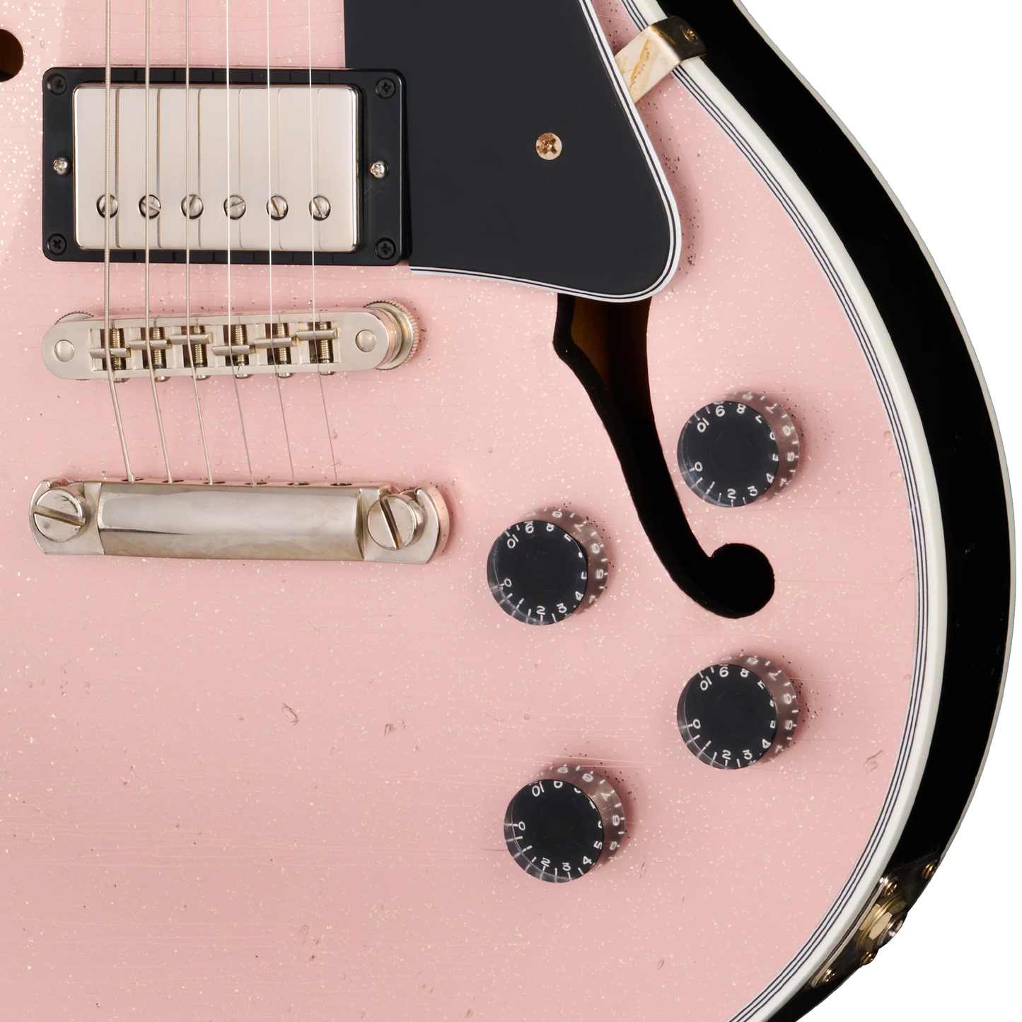 Gibson Custom Les Paul Custom with F-Holes, Light Aged, Champagne Sparkle