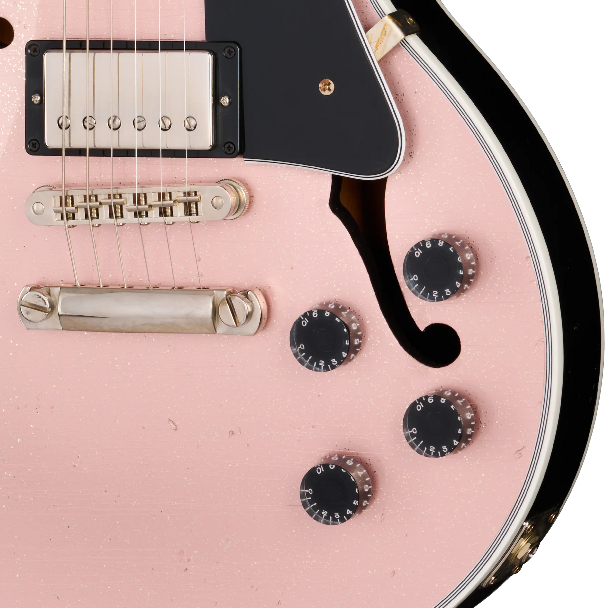 Gibson Custom Les Paul Custom with F-Holes, Light Aged, Champagne Sparkle