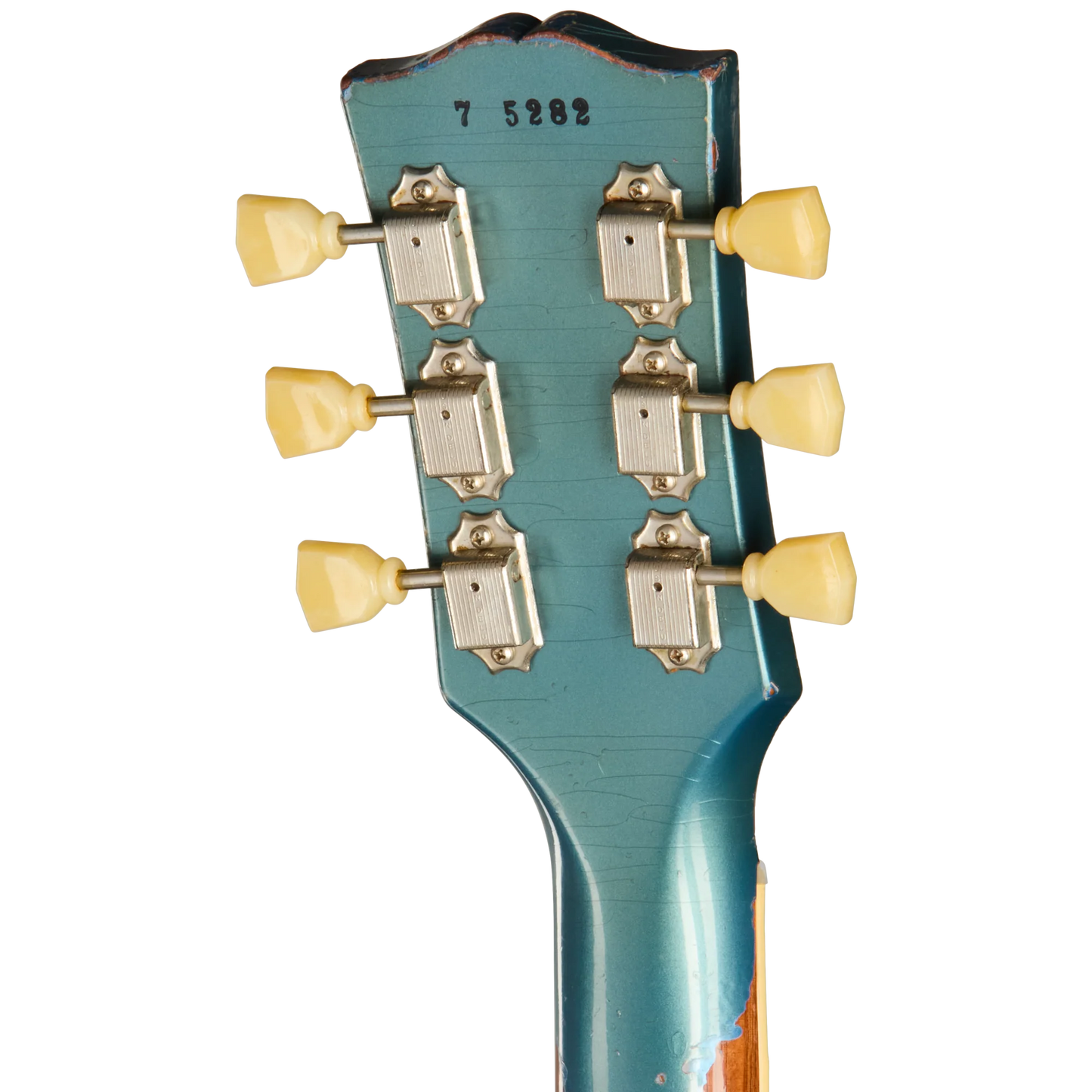Gibson Custom 1957 Les Paul Standard Reissue, Ultra Heavy Aged, Inverness Green and Pelham Blue Over Goldtop