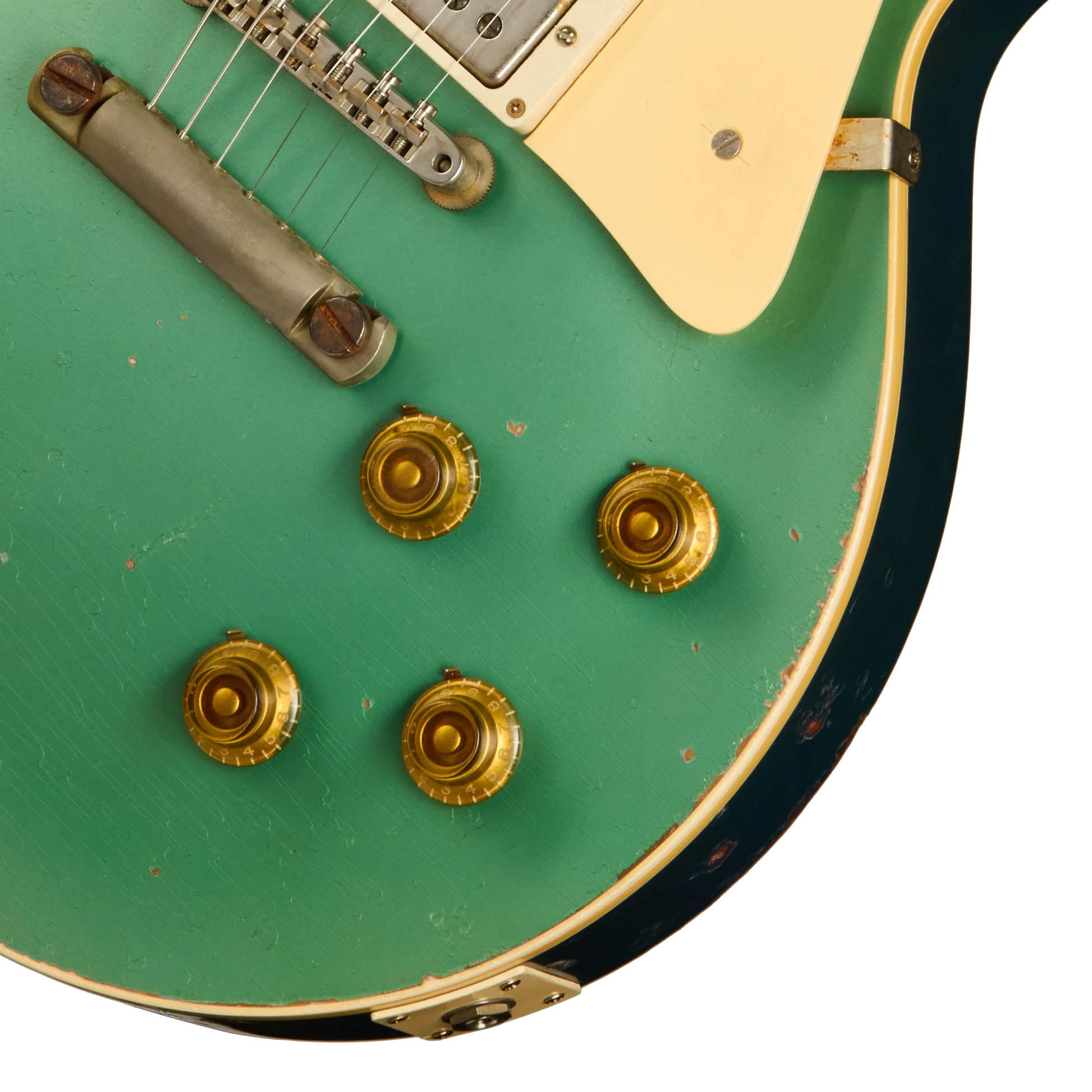 Gibson Custom 1957 Les Paul Standard Reissue, Ultra Heavy Aged, Inverness Green and Pelham Blue Over Goldtop
