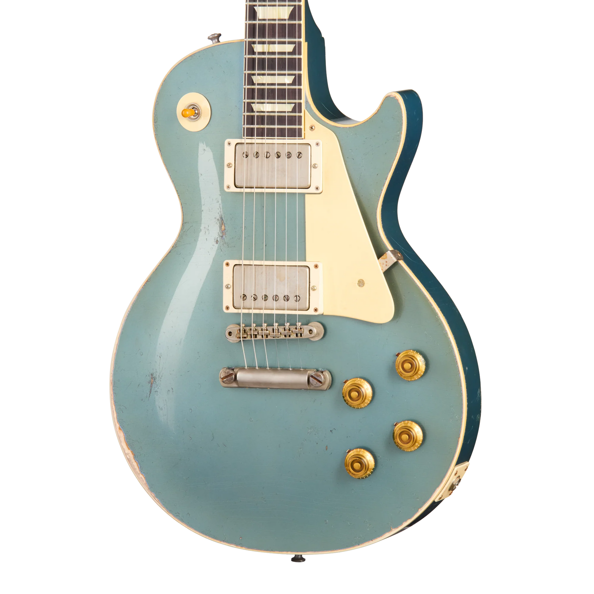 Gibson Custom 1957 Les Paul Standard Reissue, Ultra Heavy Aged, Pelham Blue Over Goldtop
