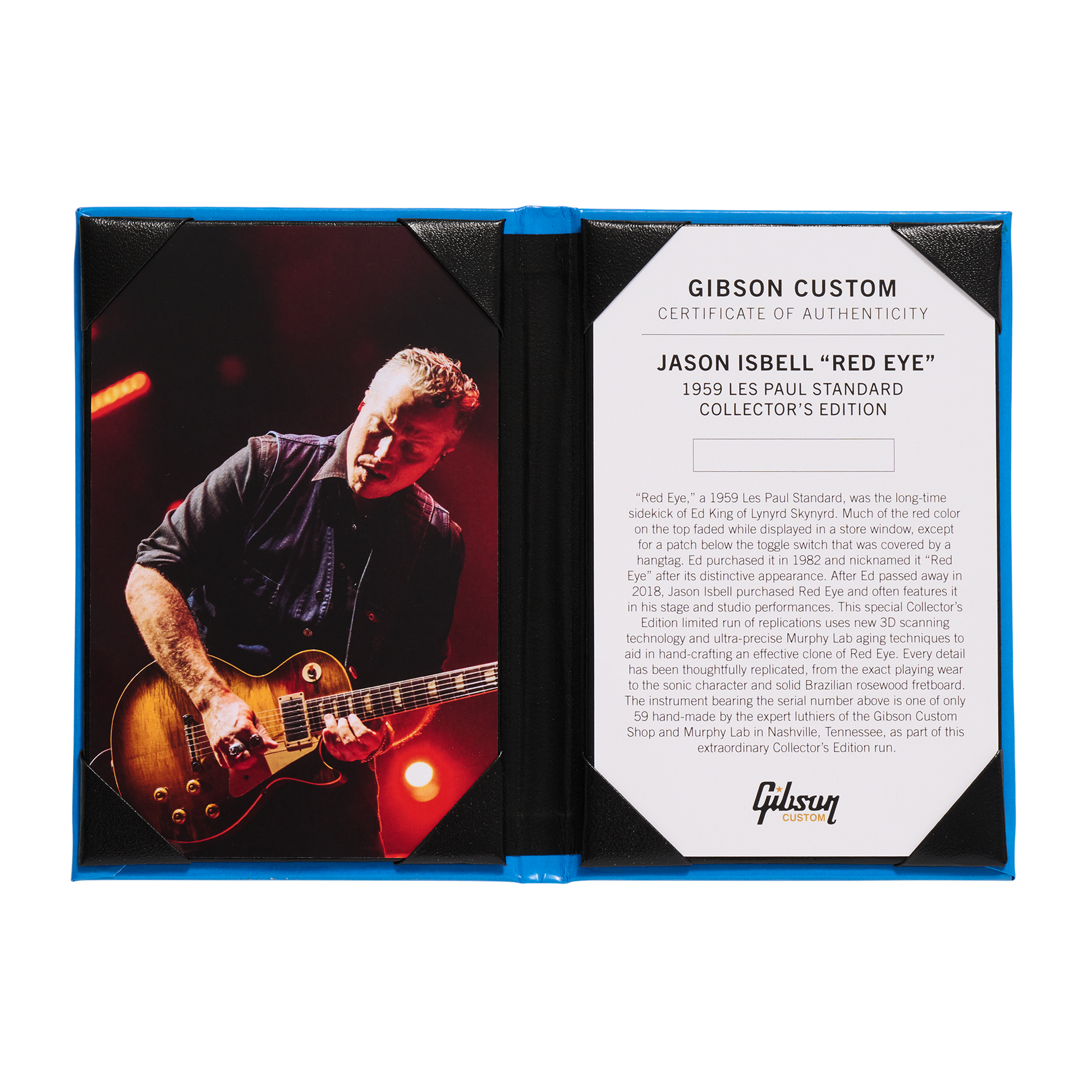 Gibson Custom Jason Isbell "Red Eye" 1959 Les Paul Standard Collector's Edition, Left Handed, Red Eye Burst