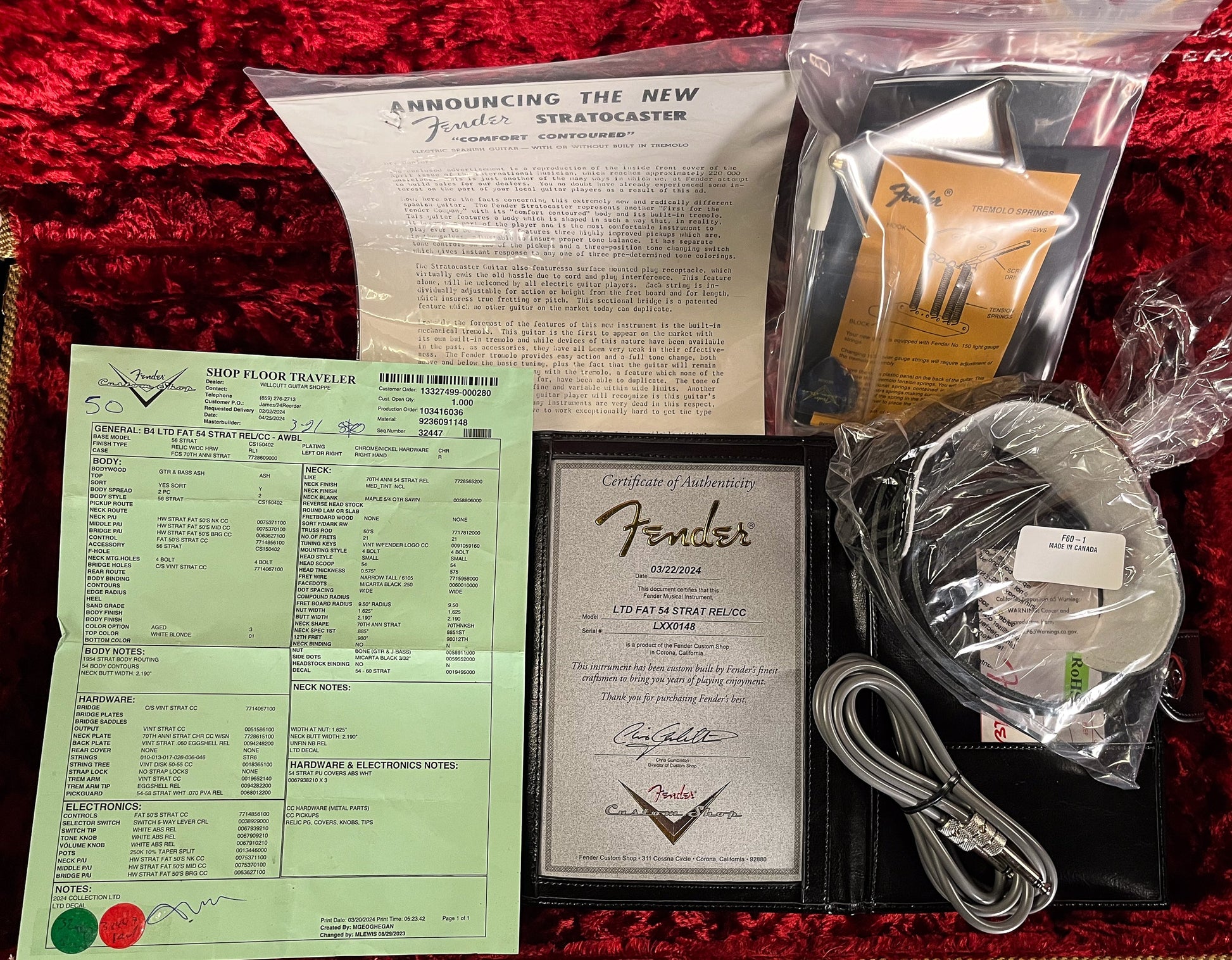 Fender Custom Shop Limited Edition 70th Anniversary Fat '54 Closet Classic Aged White Blonde (148)