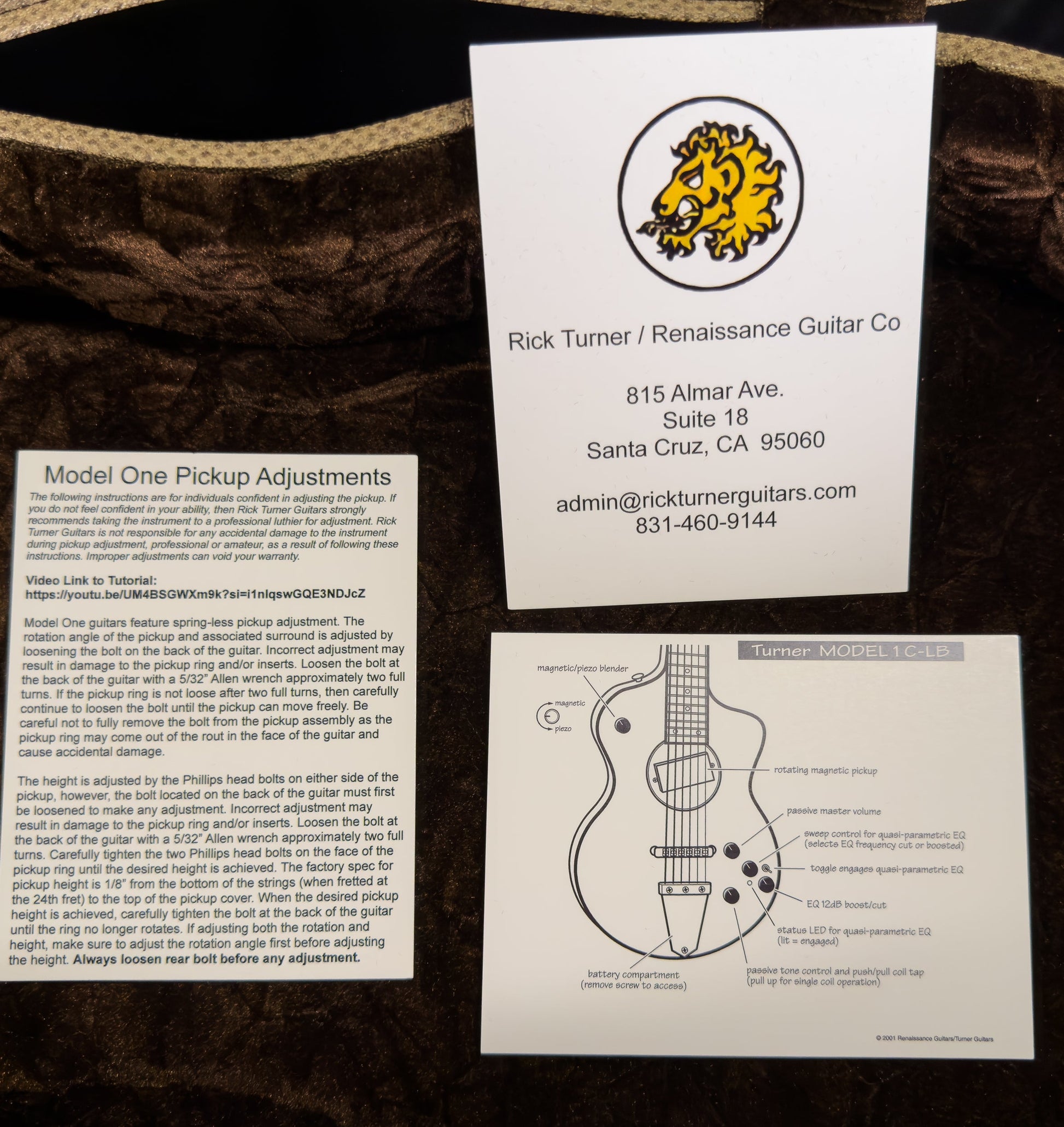 Rick Turner Model 1 Deluxe Featherweight "Legacy One" Natural Quilt (113)