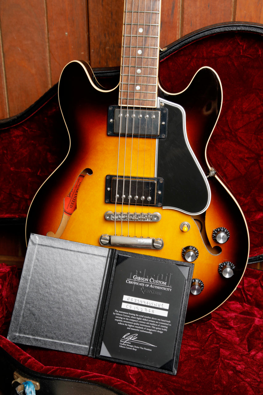 Gibson Custom Shop ES-339 Semi-Hollow Vintage Sunburst Electric Guitar Pre-Owned