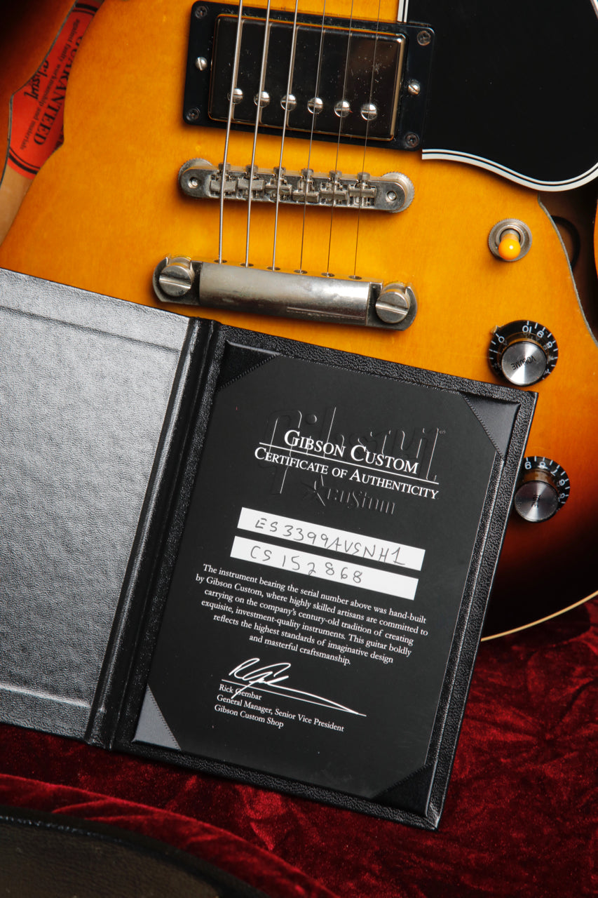Gibson Custom Shop ES-339 Semi-Hollow Vintage Sunburst Electric Guitar Pre-Owned