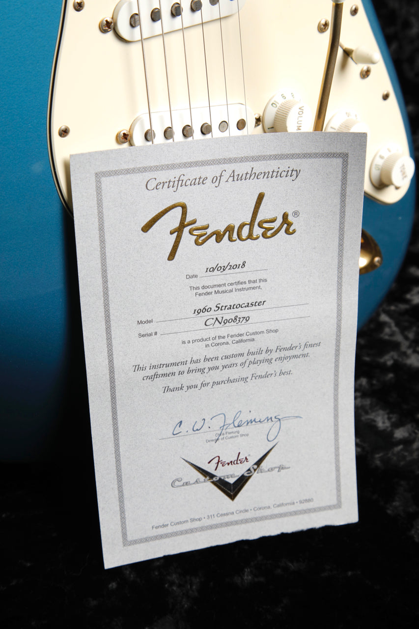 Fender Custom Shop 1960 Stratocaster Lake Placid Blue Electric Guitar 1996 Pre-Owned