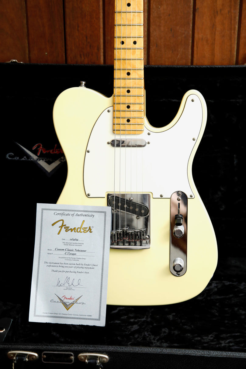 Fender Custom Shop Custom Classic Telecaster Vintage White Electric Guitar 2009 Pre-Owned