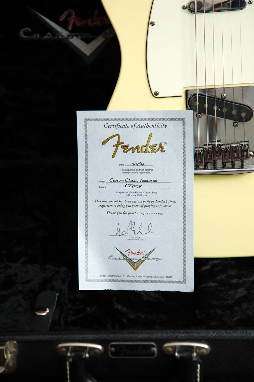 Fender Custom Shop Custom Classic Telecaster Vintage White Electric Guitar 2009 Pre-Owned