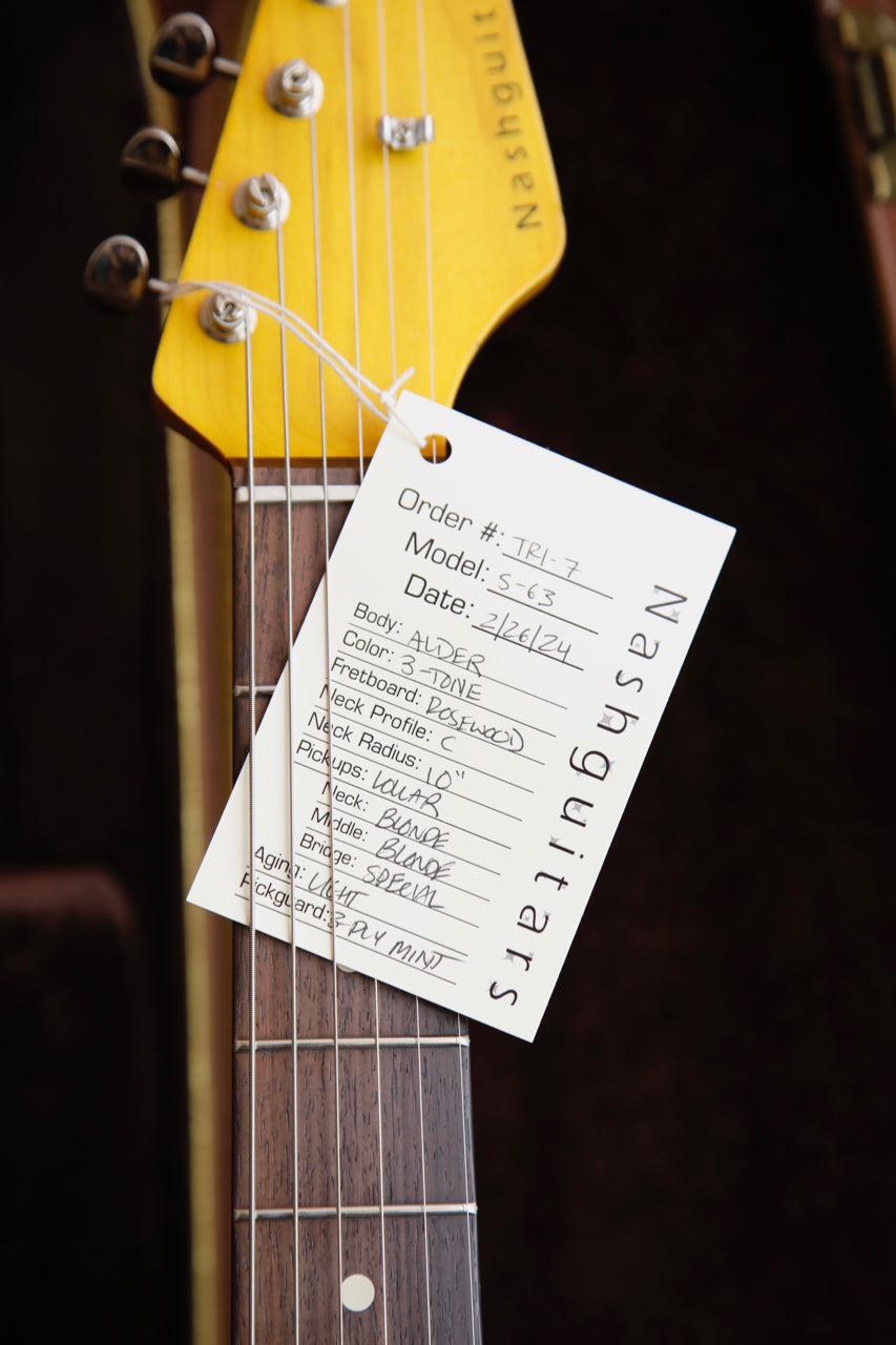 Nash S-63 3-Tone Sunburst Electric Guitar