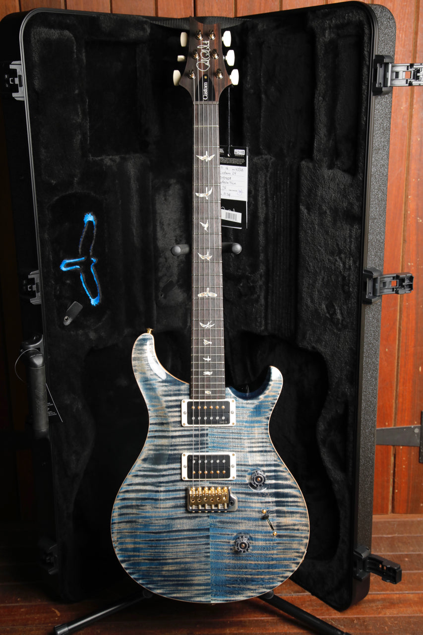 PRS Custom 24 10-Top, Pattern Thin, Faded Whale Blue Electric Guitar