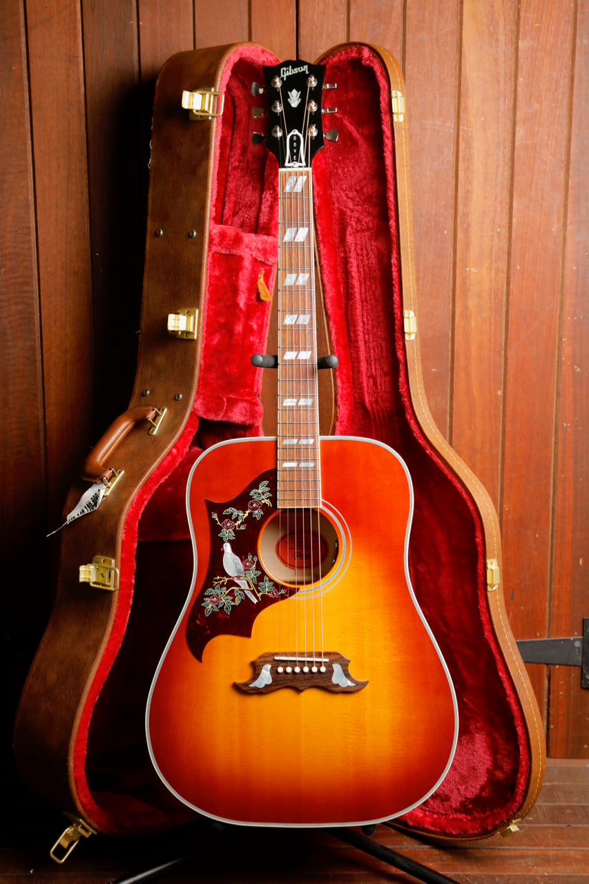 Gibson Custom Dove Left-Handed Acoustic-Electric Guitar Vintage Cherry Sunburst 2024 Pre-Owned