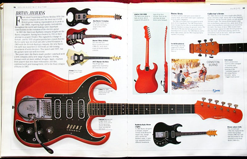Vintage Burns Black Bison – Transparent Red - UK 1964