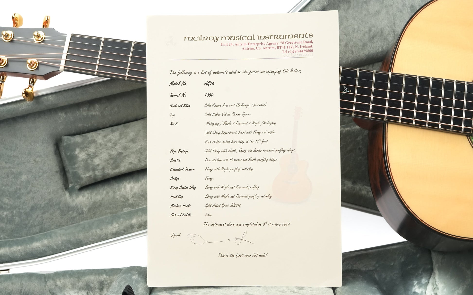 McIlroy AG76 Amazon Rosewood Italian Spruce 2024