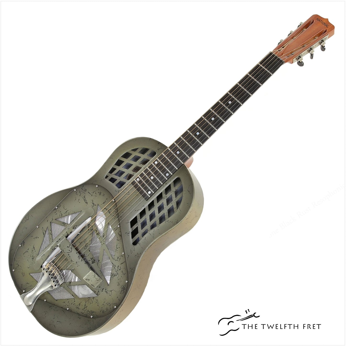 National NRP B Tricone Black Rust Resophonic Guitar