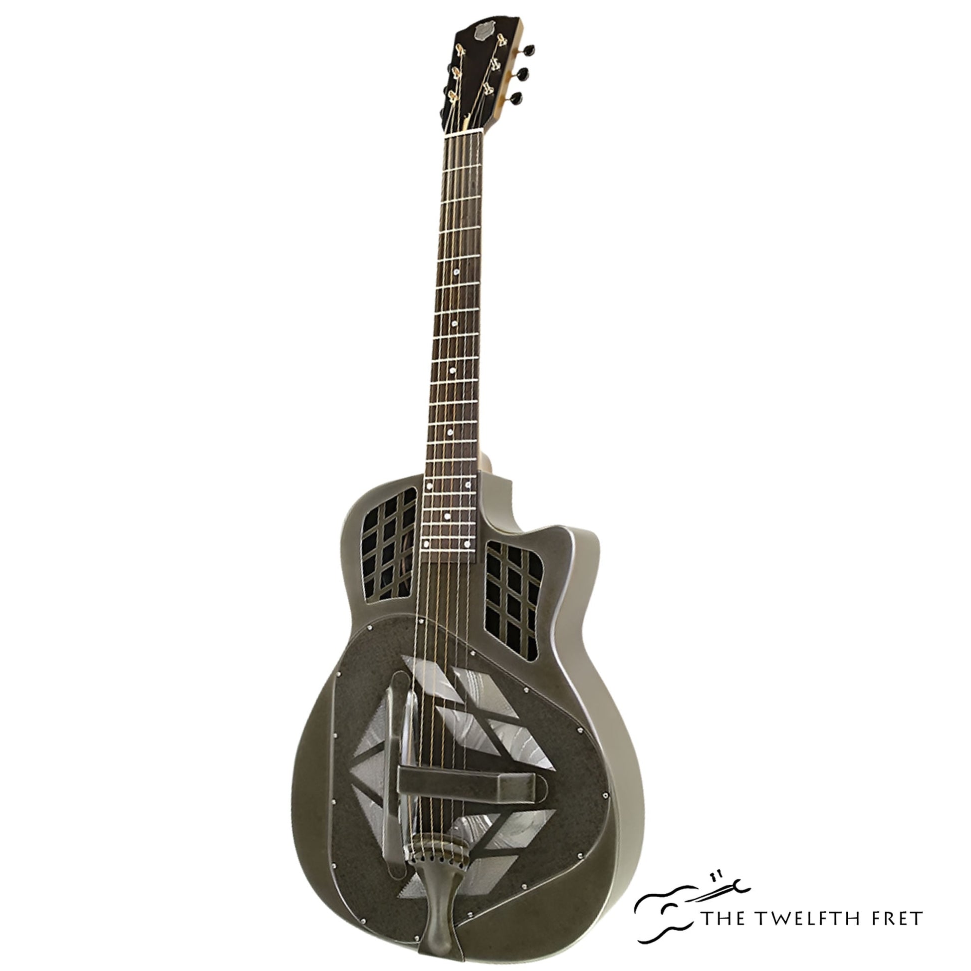 National Resophonic T-14 Cutaway Tricone , Weathered Steel Resophonic Guitar w/pickup