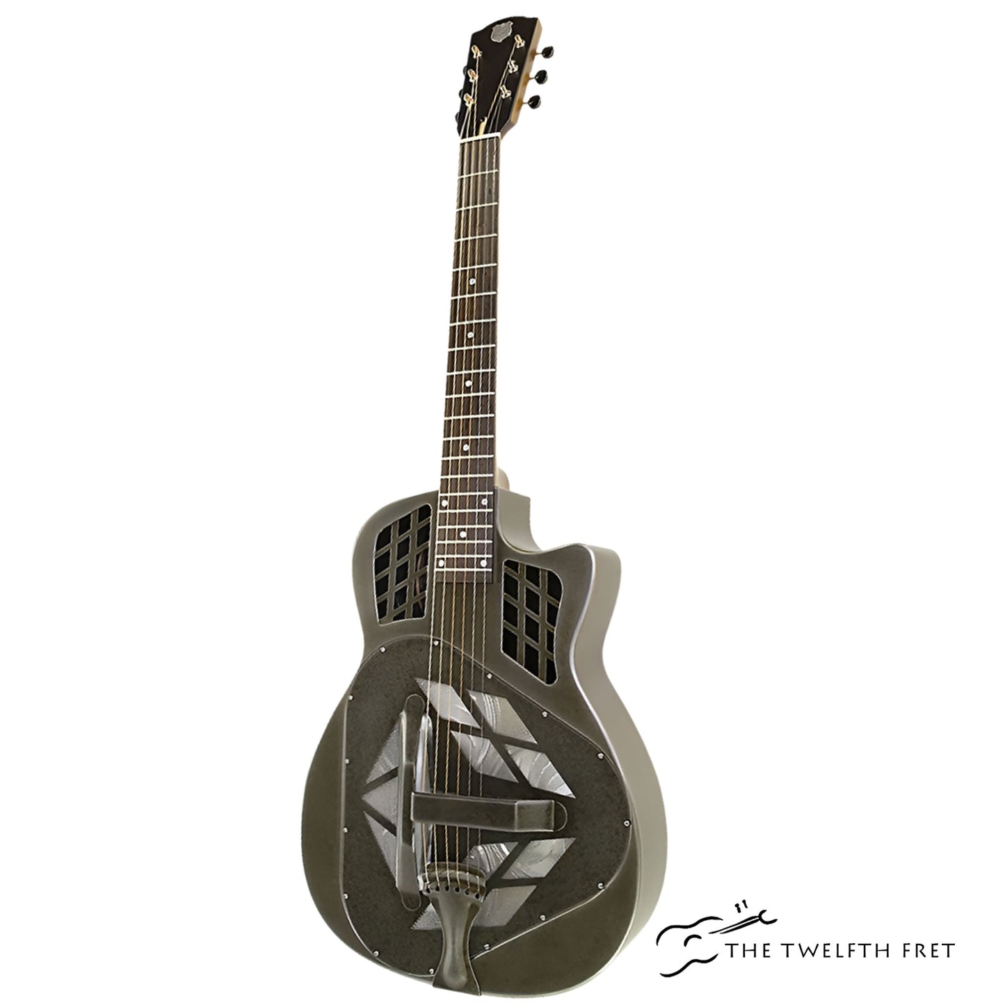 National Resophonic T-14 Cutaway Tricone Weathered Steel Resophonic Guitar