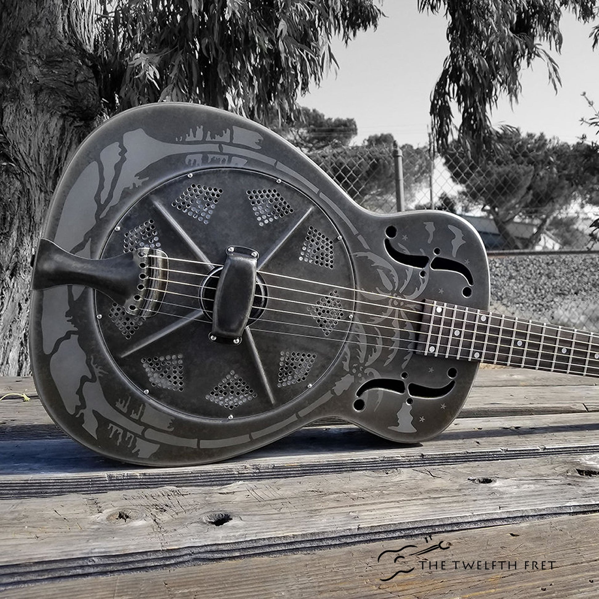 National Style O Weathered Steel 12 Fret Resophonic Guitar