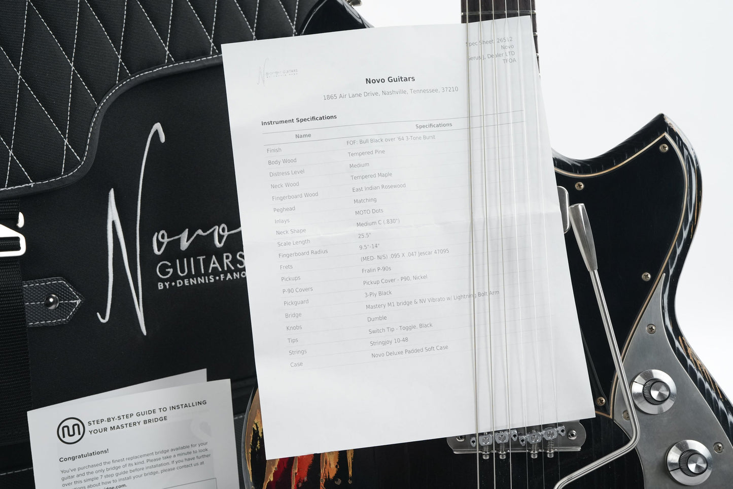 Novo Serus J Bull Black over 64 3 Tone Sunburst