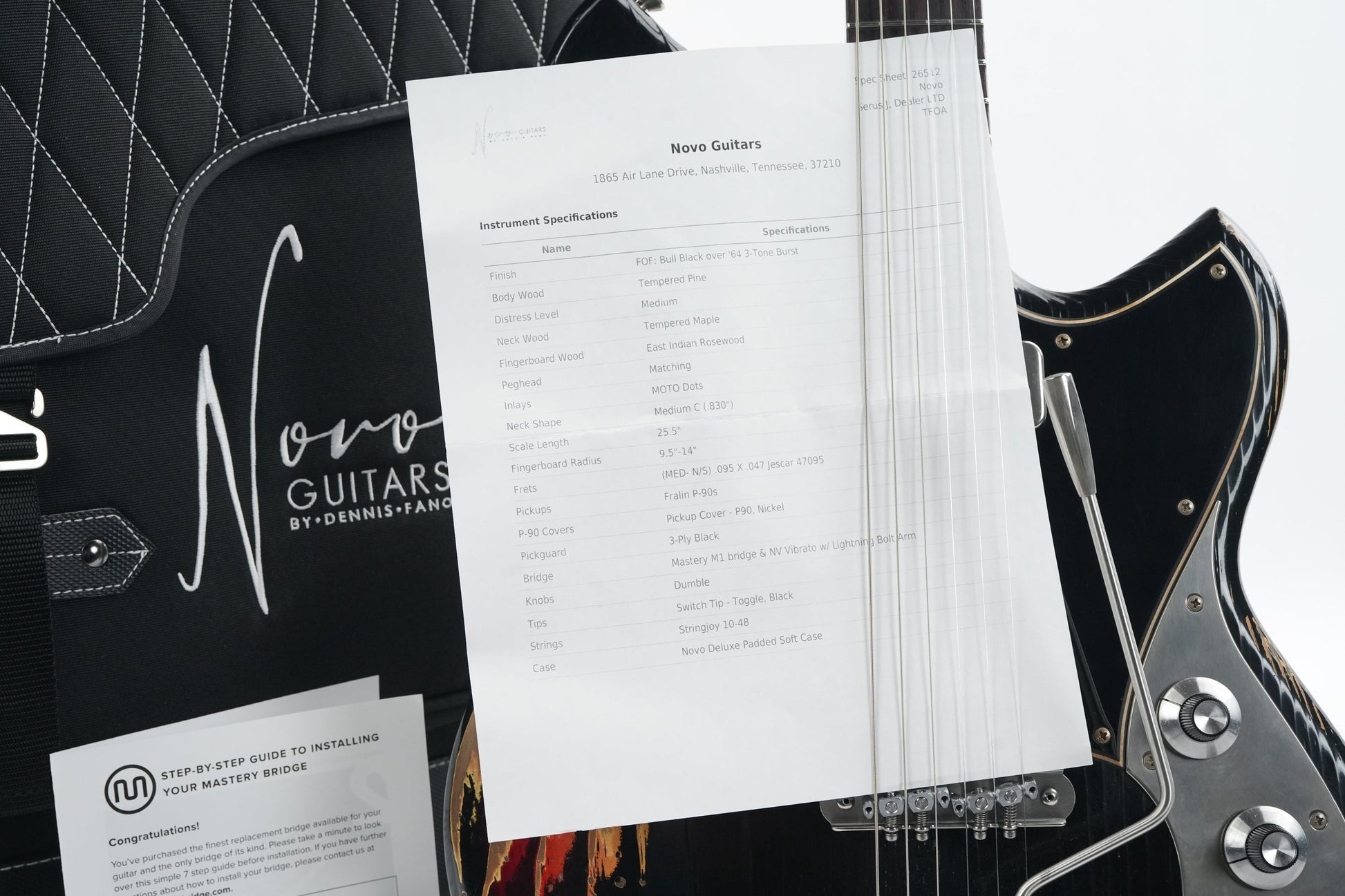 Novo Serus J Bull Black over 64 3 Tone Sunburst