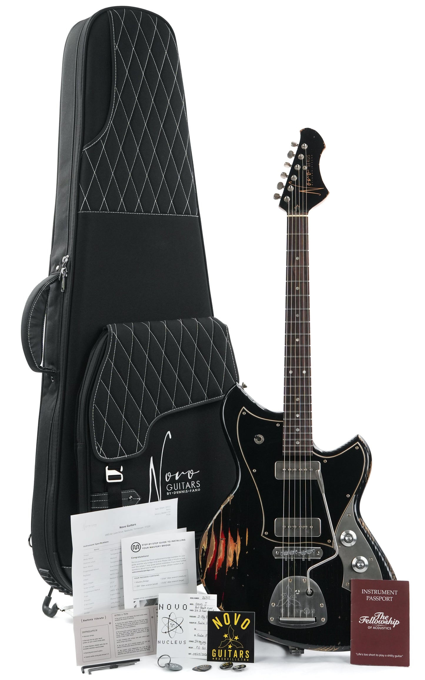 Novo Serus J Bull Black over 64 3 Tone Sunburst