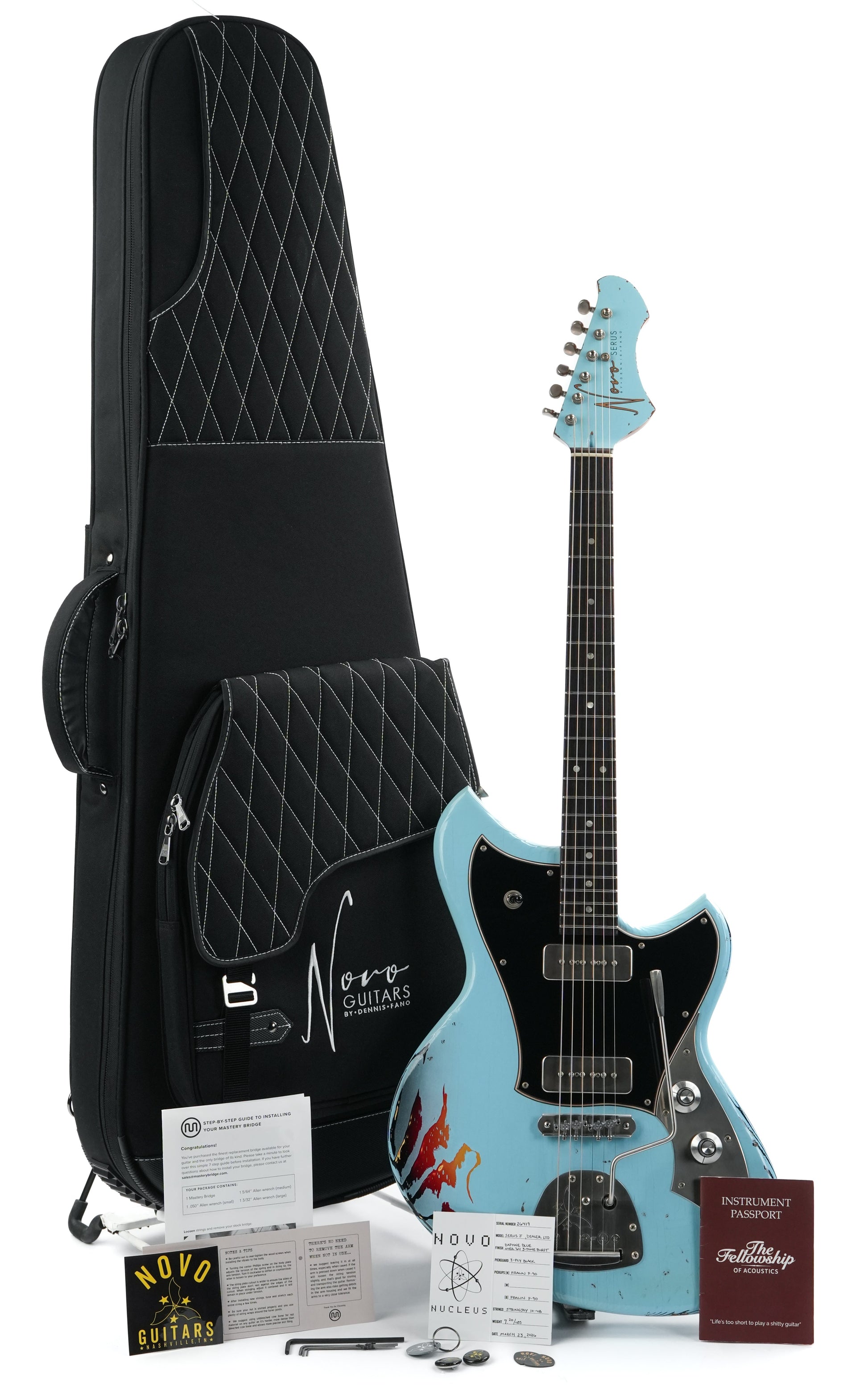 Novo Serus J Daphne Blue Over 3 Tone Sunburst