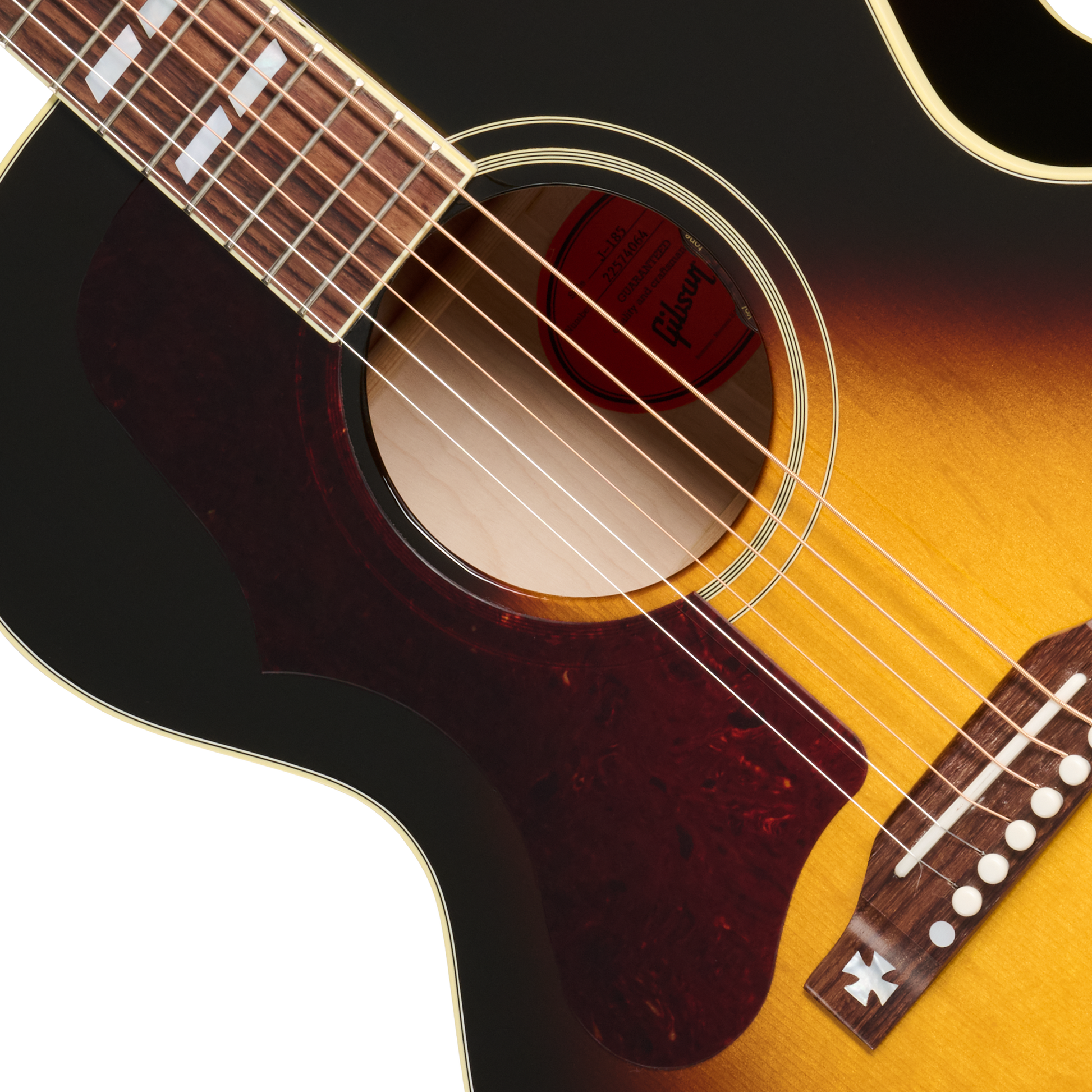 Gibson J-185 Original, Left-Handed, Vintage Sunburst