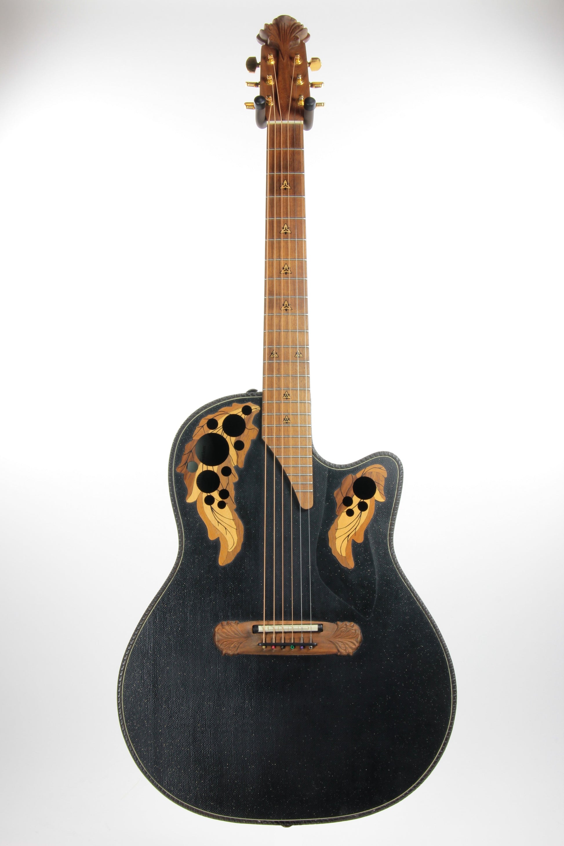 1995 Ovation SUPER ADAMAS Custom 1589-5 86 CARVED Headstock - Black Speckled Gold, Deep Body! 1587