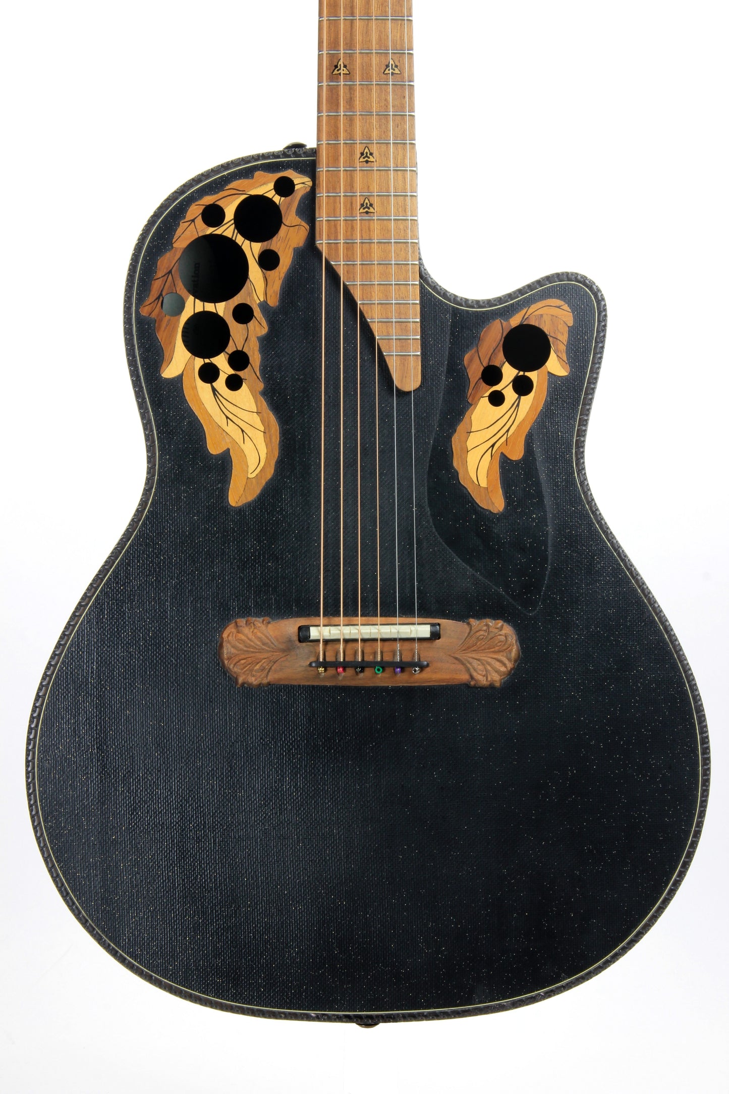1995 Ovation SUPER ADAMAS Custom 1589-5 86 CARVED Headstock - Black Speckled Gold, Deep Body! 1587